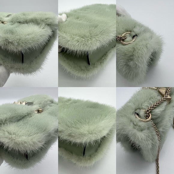 ❌SOLD❌Authentic Valentino Garavani rockstud Mink Fur chain shoulder bag - Picture 14 of 16